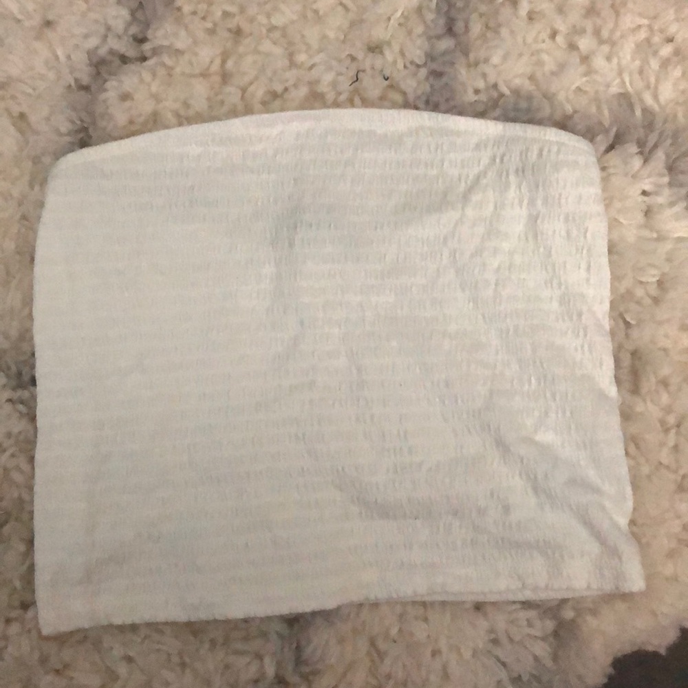 American Eagle White Ribbed Tube Top